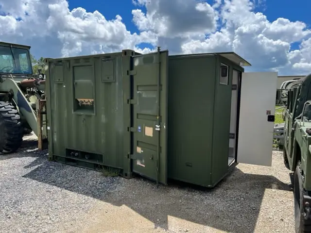 Green field container unit at the yard